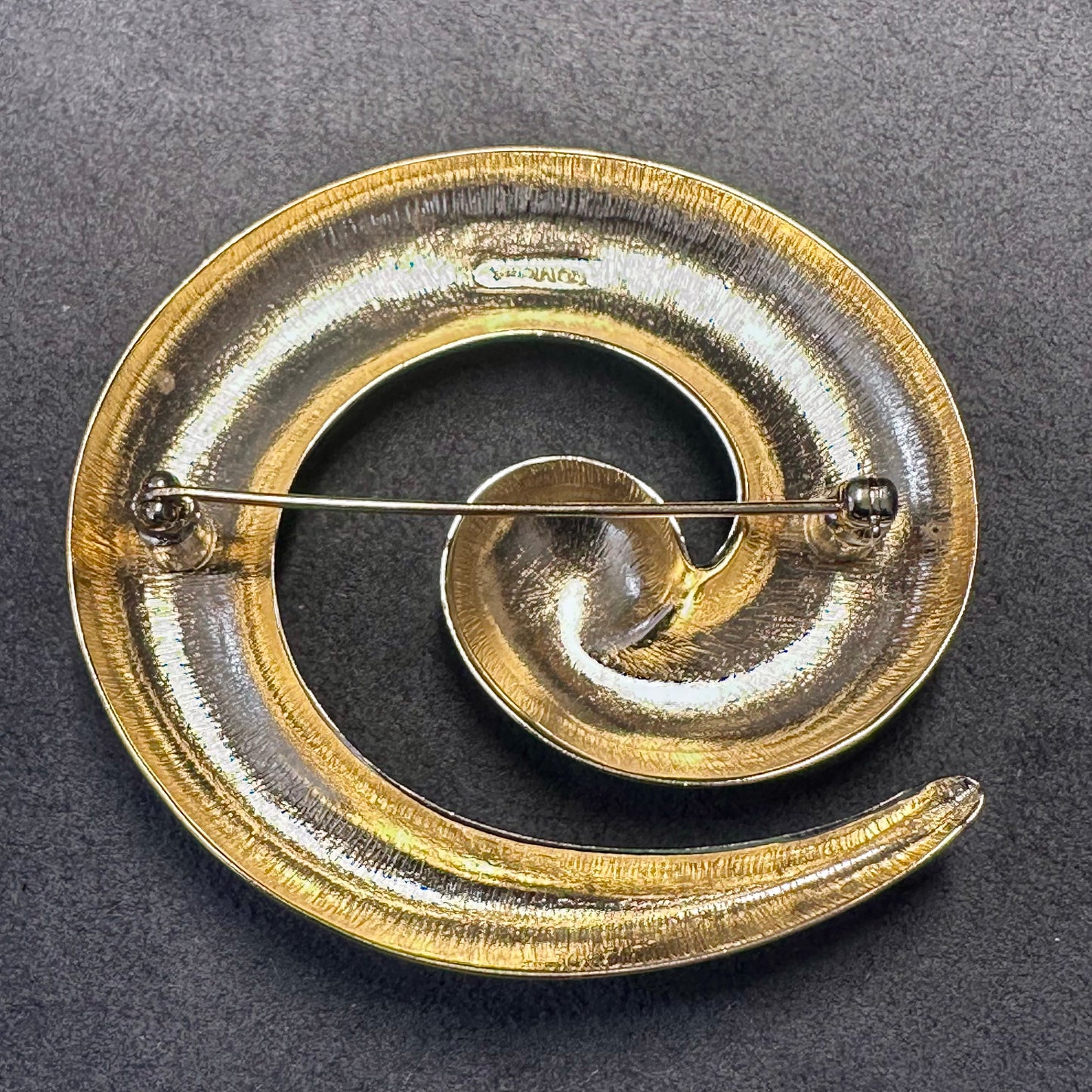 Vintage Monet Large Gold Tone Swirl Brooch