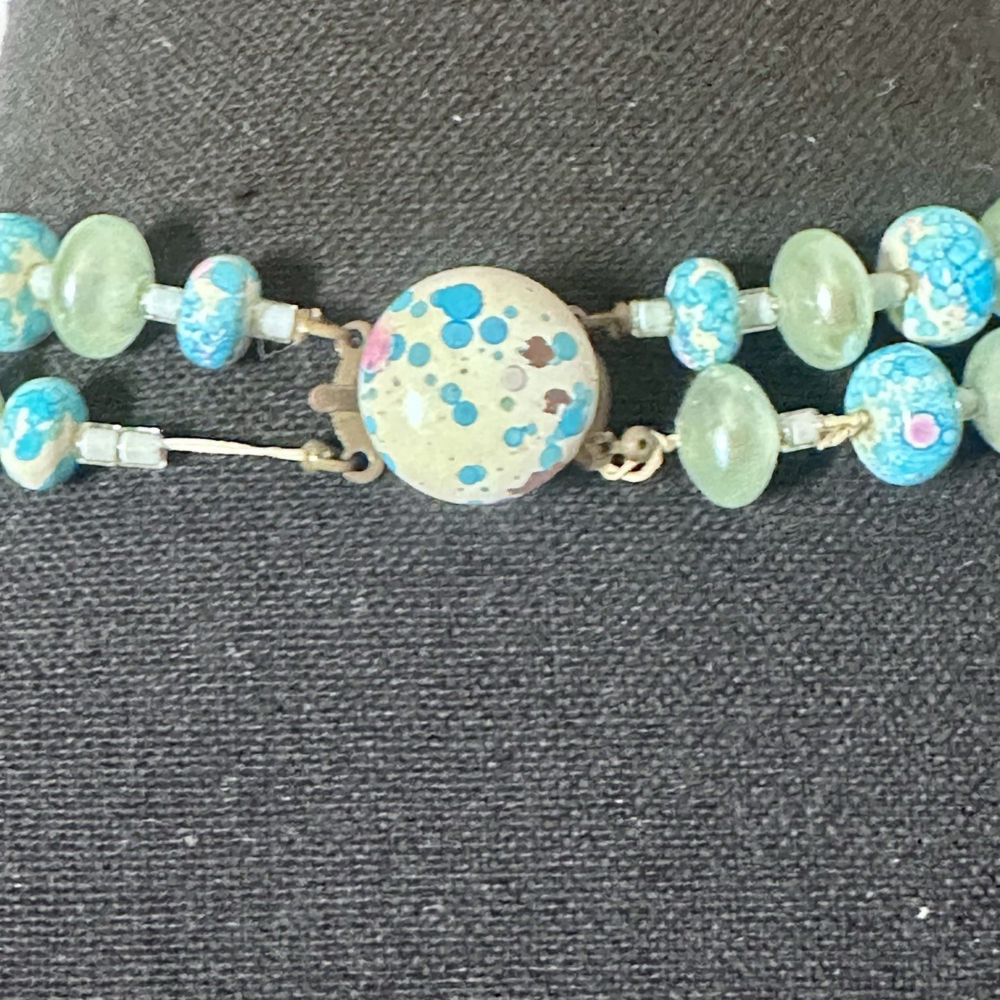 Beautiful Stylish Vintage Two Strand turquoise blue fashion Statement Necklace
