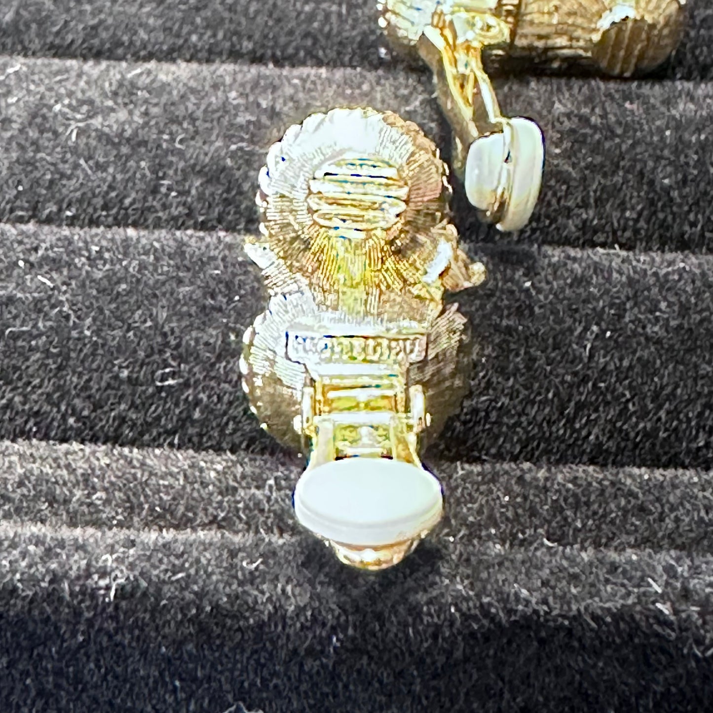 Vintage Richelieu Faux Pearl and Rhinestone Clip On Earrings