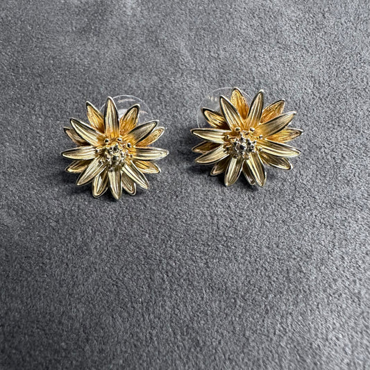 Stunning Gold Toned Pierced Earring
