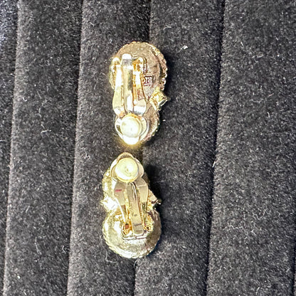 Vintage Richelieu Faux Pearl and Rhinestone Clip On Earrings