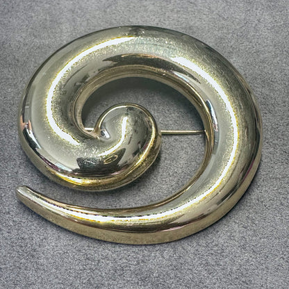 Vintage Monet Large Gold Tone Swirl Brooch