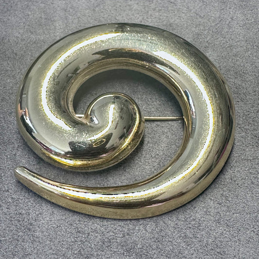 Vintage Monet Large Gold Tone Swirl Brooch