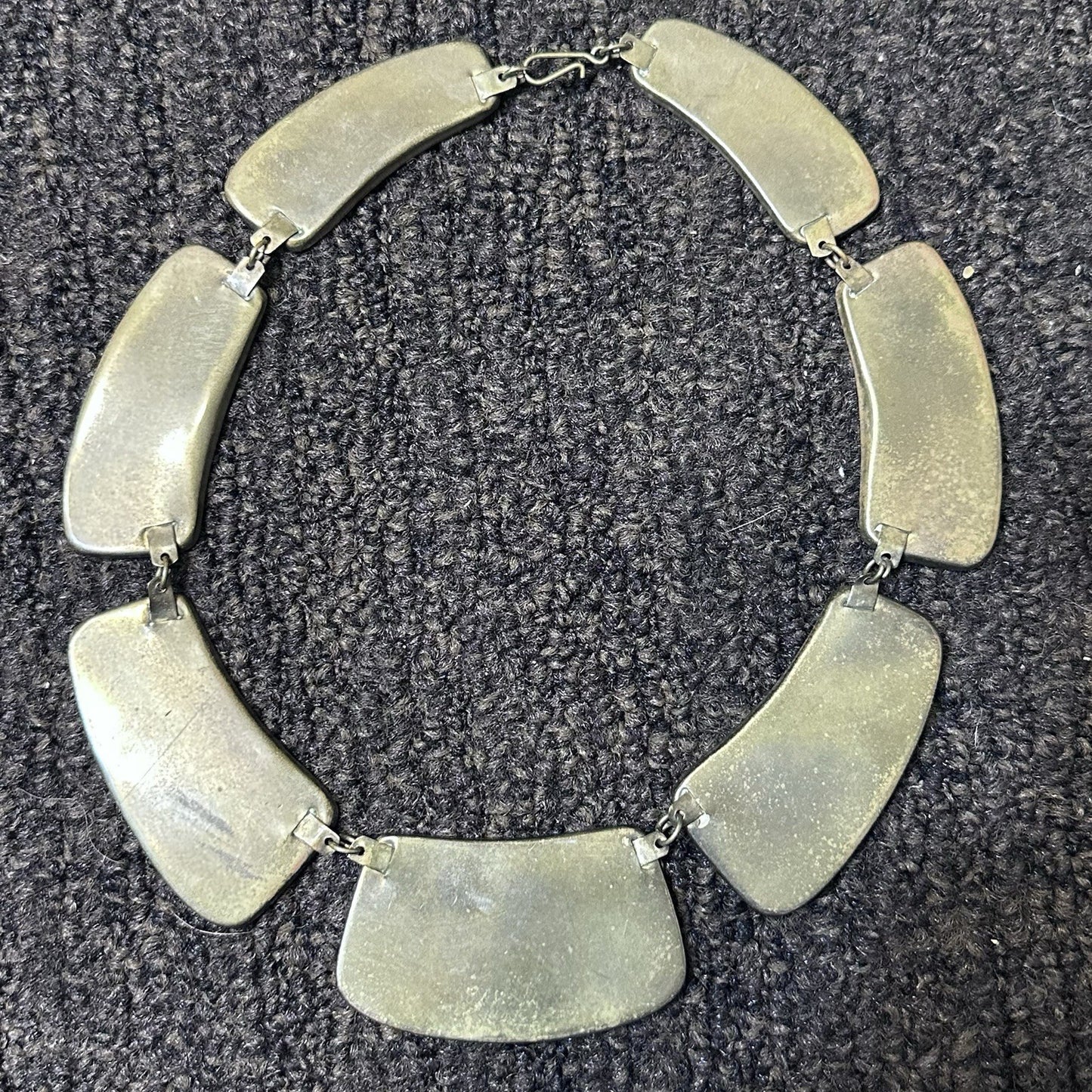 VINTAGE MOTHER OF PEARL PANEL INLAID COLLAR NECKLACE