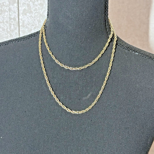 Classic versatile 36" Avon gold tone rope chain Necklace - vintage