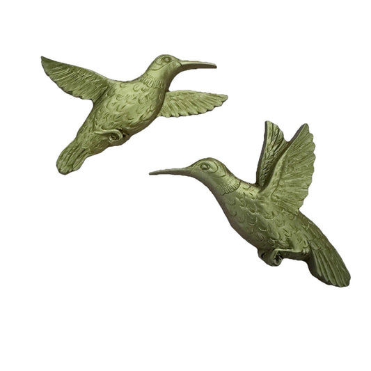 MCM Vintage Homco Gold Hummingbirds Wall Art Home Decor Made USA Lot of 2