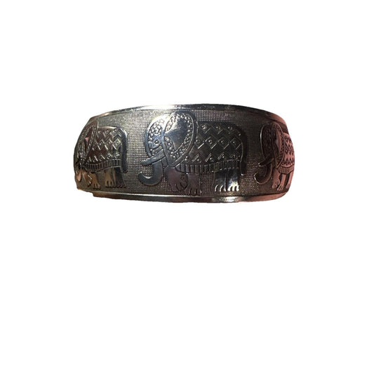 Elephant Carved Tibetan Tibet Silver Boho Bangle Cuff Bracelet Jewelry Gift
