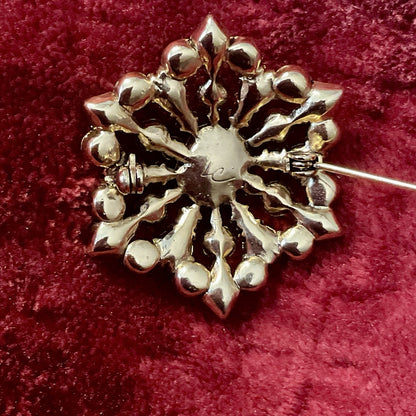 Liz Claiborne Gold-Tone Brooch – Fall Rhinestone Colors, LC Signed