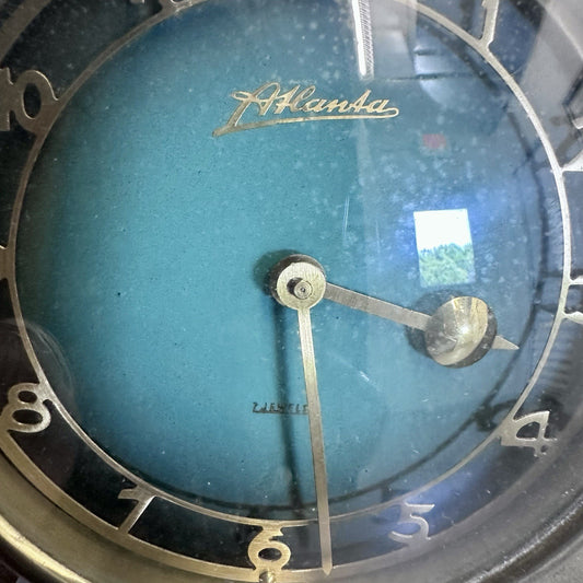 Vintage Atlanta German Zodiac Brass Windup Clock Antique ***READ***