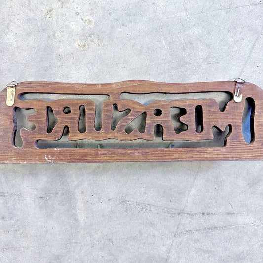 Vintage Measure Wall Plaque w Hooks Kitchen Decor Wood Wooden Retro Baker ~13x4