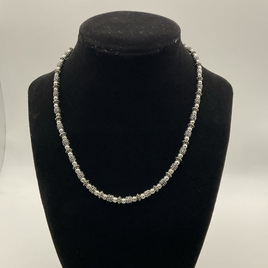 Vintage Silver Tone Beaded Popcorn Choker Necklace