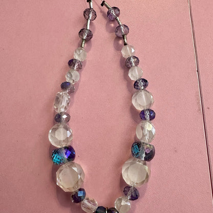 Vintage Style Victorian Cameo Beaded Necklace Blue