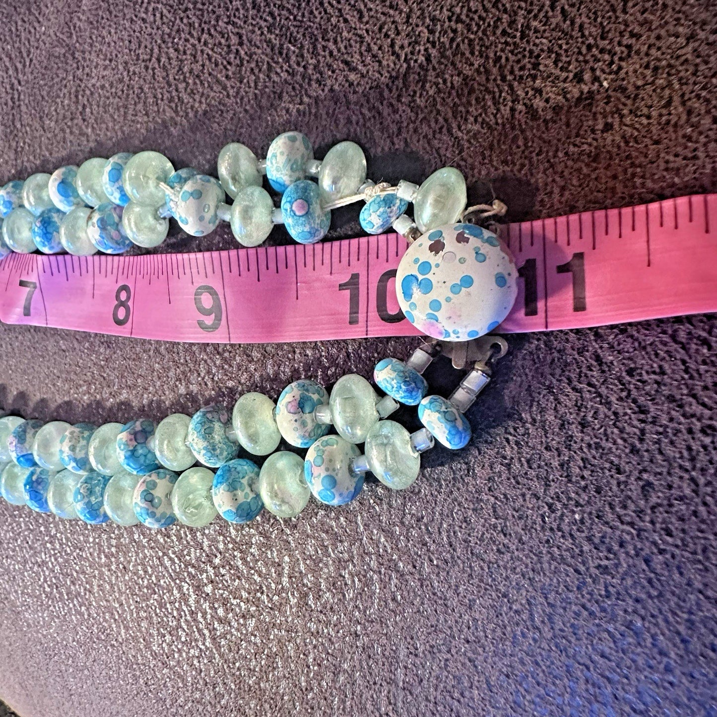 Beautiful Stylish Vintage Two Strand turquoise blue fashion Statement Necklace