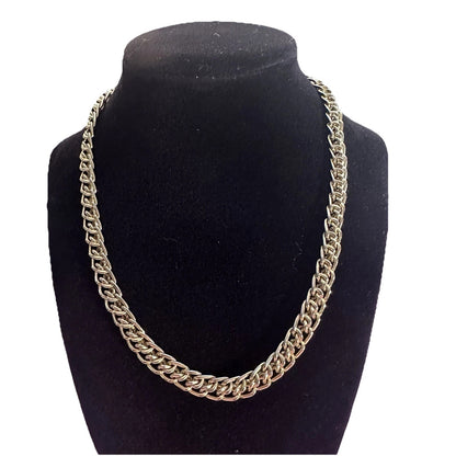 Vintage Gold Toned Cabled Style Fashion Necklace